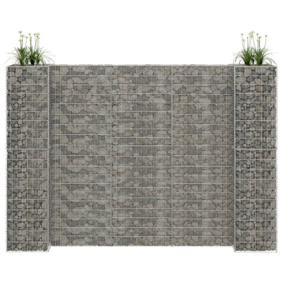 Jardinieră Gabion Formă H - 260x40x180 cm - Oțel