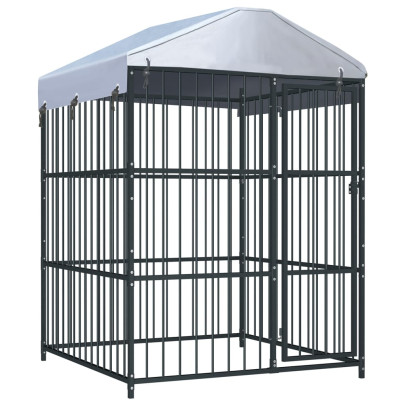 Padoc pentru câini de exterior - cu acoperiș - 150 x 150 x 210 cm