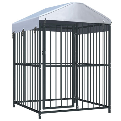 Padoc pentru câini de exterior cu acoperiș - 120x120x150 cm