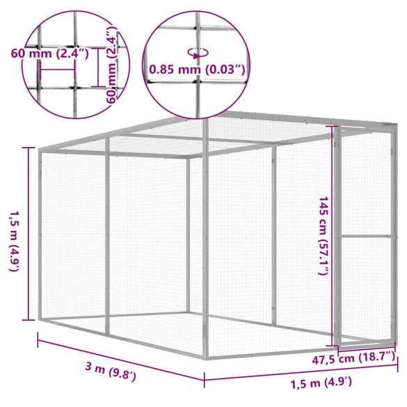 Cușcă Pisici Mare Exterior - Oțel Galvanizat | Livrare Gratuită