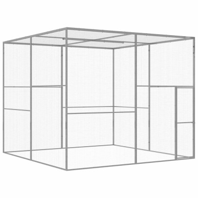 Cușcă Pisici Exterior 3x3x2.5m - Oțel Galvanizat | Livrare Gratuită
