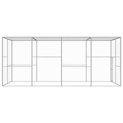 Cușcă Pisici Exterior 6x3x2,5m - Oțel Galvanizat Rezistent