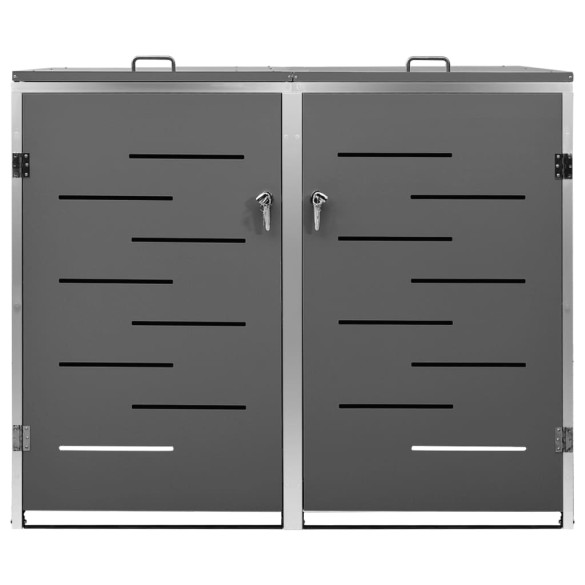 Magazie Pubelă 2 Pubele - Oțel Inoxidabil 138x77,5cm