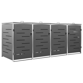Magazie Patru Pubele Oțel Inoxidabil 276x77x112 cm 2