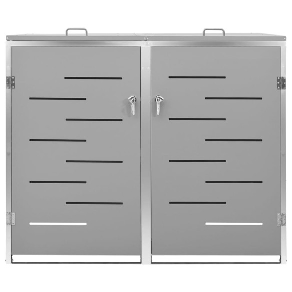 Magazie Pubelă 2 Pubele - Oțel Inoxidabil 138x77.5x112.5cm