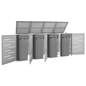 Magazie 4 Pubele Oțel Inoxidabil 276x77x112 cm