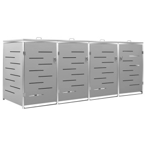 Magazie 4 Pubele Oțel Inoxidabil 276x77x112 cm 2