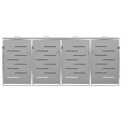 Magazie 4 Pubele Oțel Inoxidabil 276x77x112 cm