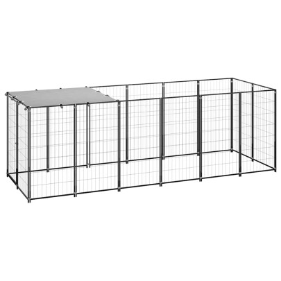 Padoc pentru câini - negru - 330x110x110 cm - oțel