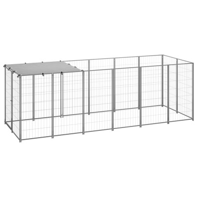 Padoc pentru câini - argintiu - 330x110x110 cm - oțel