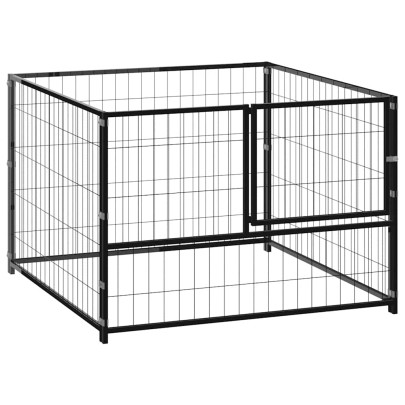 Padoc pentru câini - negru - 100x100x70 cm - oțel