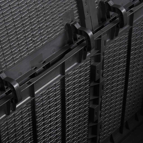 Cutie Depozitare Grădină 180L Negru Ratan | Livrare Gratuită