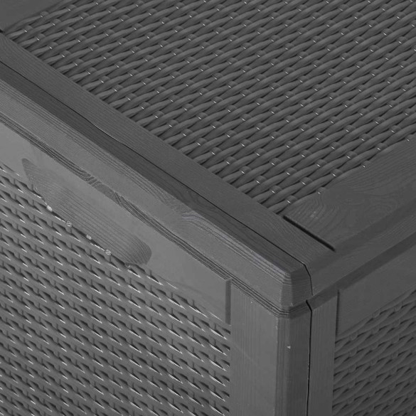 Cutie Depozitare Grădină 180L Negru Ratan | Livrare Gratuită