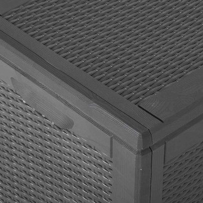 Cutie Depozitare Grădină 180L Negru Ratan | Livrare Gratuită