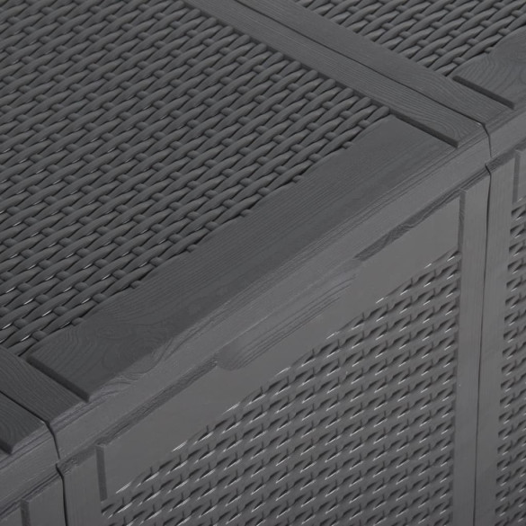 Cutie Depozitare Grădină 270L Negru Ratan PP | Livrare Gratuită