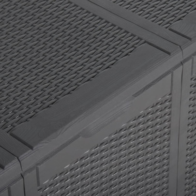 Cutie Depozitare Grădină 270L Negru Ratan PP | Livrare Gratuită