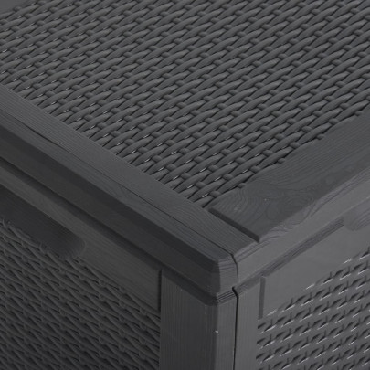 Cutie Depozitare Grădină 270L Negru Ratan PP | Livrare Gratuită