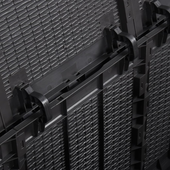 Cutie Depozitare Grădină 270L Negru Ratan PP | Livrare Gratuită