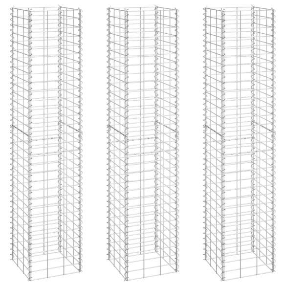 Straturi Gabioane 3 buc - 30x30x150 cm - Fier Rezistent