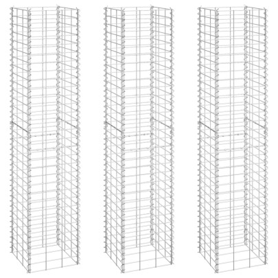 Straturi Gabioane 3 buc - 30x30x150 cm - Fier Rezistent
