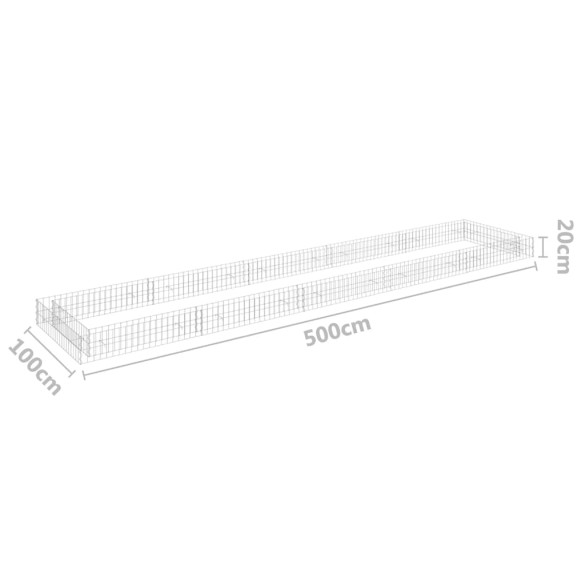 Strat Gabion 500x100x20 cm - Oțel Galvanizat Rezistent