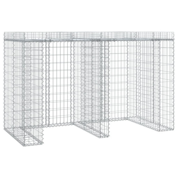 Perete Gabion pentru Pubele Gunoi 192x91x120 cm Fier Galvanizat