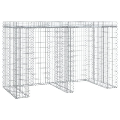Perete Gabion pentru Pubele Gunoi 192x91x120 cm Fier Galvanizat
