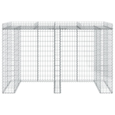 Perete Gabion pentru Pubele Gunoi 192x91x120 cm Fier Galvanizat