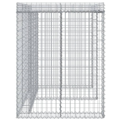 Perete Gabion pentru Pubele Gunoi 192x91x120 cm Fier Galvanizat