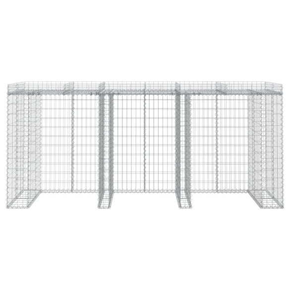 Perete Gabion pentru Pubele Gunoi 270x91x120 cm Fier Galvanizat