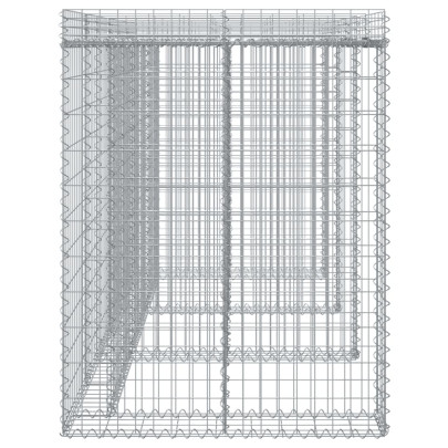 Perete Gabion pentru Pubele Gunoi 270x91x120 cm Fier Galvanizat