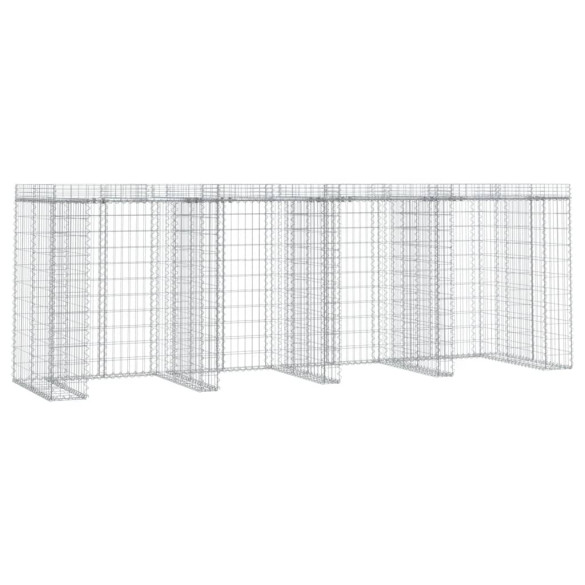 Perete Gabion Pubele Gunoi 350x91x120 cm Fier Galvanizat