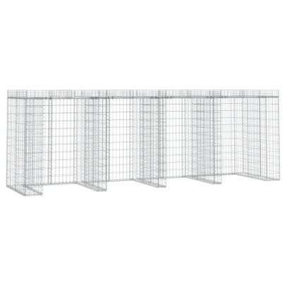 Perete Gabion Pubele Gunoi 350x91x120 cm Fier Galvanizat