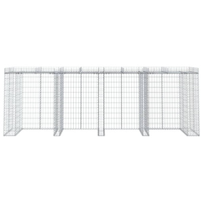 Perete Gabion Pubele Gunoi 350x91x120 cm Fier Galvanizat
