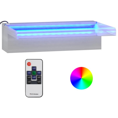 Deversor Cascadă LED RGB 30cm - Oțel Inoxidabil