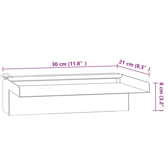 Deversor Cascadă LED RGB 30cm - Oțel Inoxidabil Deversor Cascadă LED RGB 30cm - Oțel Inoxidabil