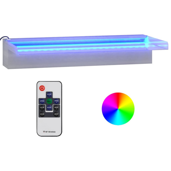 Deversor Cascadă LED RGB 45cm - Oțel Inoxidabil | Livrare Gratuită