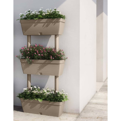 Jardinieră Modulară Grădină - 6 Bucăți - Gri Taupe 100cm