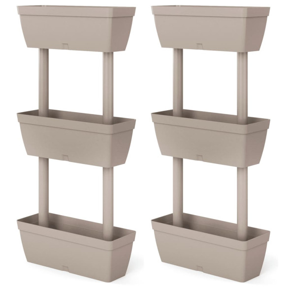 Jardinieră Modulară Grădină - 6 Bucăți - Gri Taupe 100cm