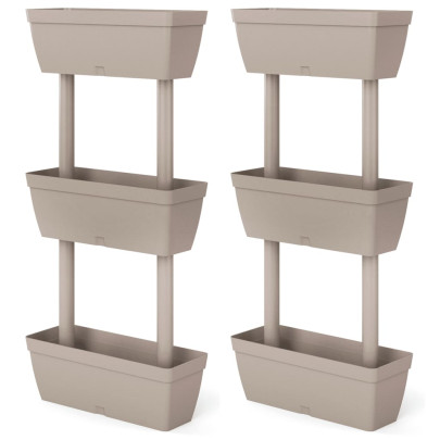 Jardinieră Modulară Grădină - 6 Bucăți - Gri Taupe 100cm