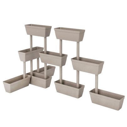 Jardinieră Modulară Grădină - 6 Bucăți - Gri Taupe 100cm