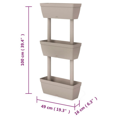 Jardinieră Modulară Grădină - 6 Bucăți - Gri Taupe 100cm