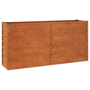 Strat Ridicat Grădină Oțel Corten 160x40x77 cm | Livrare Gratuită 2