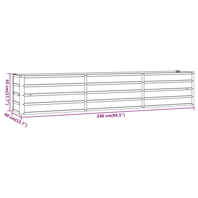 Strat Înălțat Grădină Oțel Corten 240x40x45 cm