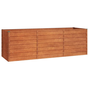 Strat Ridicat Grădină Oțel Corten Rustic - 240x80x77 cm 2
