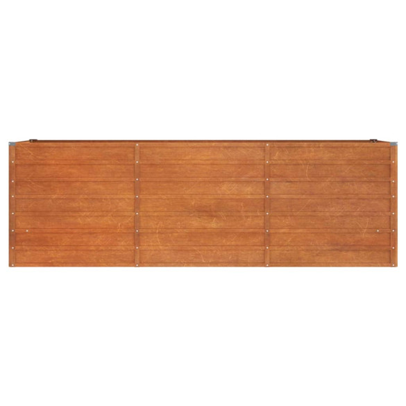 Strat Ridicat Grădină Oțel Corten Rustic - 240x80x77 cm