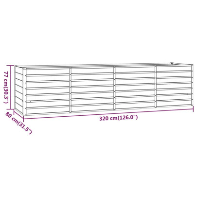 Strat Ridicat de Grădină - Oțel Corten - 320x80x77 cm