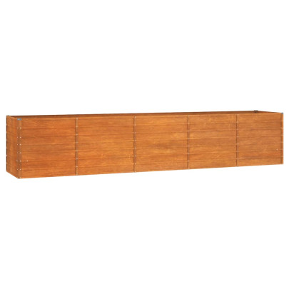 Strat Ridicat Grădină Oțel Corten 400x80x77 cm | Livrare Gratuită