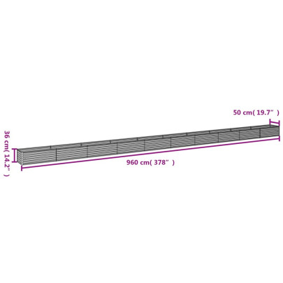 Strat Înălțat Grădină Oțel Corten - 960x50x36 cm