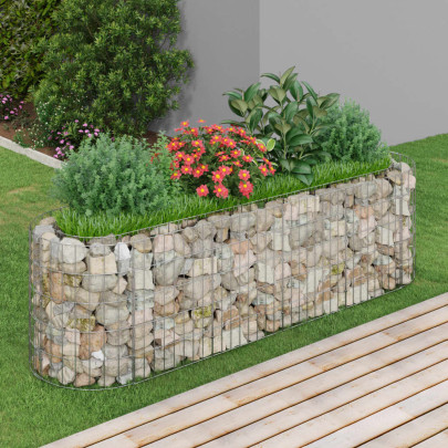 Strat Înălțat Gabion 190x50x50 cm - Fier Galvanizat